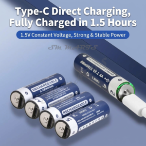AA 2200mWh Rechargeable Battery Type-C USB